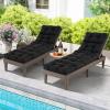 imageGRAFFY Patio Chaise Lounge Cushion 72quot x 22quot x 4quot Lounge Chair Cushion Tufted Lounger Cushion with 4 String Ties Thickened OilProof for Terrace Poolside Outdoor Indoor GreyBlack