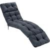 imageGRAFFY Patio Chaise Lounge Cushion 72quot x 22quot x 4quot Lounge Chair Cushion Tufted Lounger Cushion with 4 String Ties Thickened OilProof for Terrace Poolside Outdoor Indoor GreyGrey