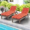 imageGRAFFY Patio Chaise Lounge Cushion 72quot x 22quot x 4quot Lounge Chair Cushion Tufted Lounger Cushion with 4 String Ties Thickened OilProof for Terrace Poolside Outdoor Indoor GreyRedorange