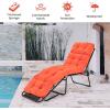 imageGRAFFY Patio Chaise Lounge Cushion 72quot x 22quot x 4quot Lounge Chair Cushion Tufted Lounger Cushion with 4 String Ties Thickened OilProof for Terrace Poolside Outdoor Indoor GreyOrange