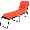 imageGRAFFY Patio Chaise Lounge Cushion 72quot x 22quot x 4quot Lounge Chair Cushion Tufted Lounger Cushion with 4 String Ties Thickened OilProof for Terrace Poolside Outdoor Indoor GreyOrange