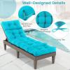 imageGRAFFY Patio Chaise Lounge Cushion 72quot x 22quot x 4quot Lounge Chair Cushion Tufted Lounger Cushion with 4 String Ties Thickened OilProof for Terrace Poolside Outdoor Indoor GreyTurquoise