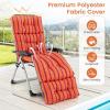 imageGRAFFY Patio Chaise Lounge Cushion 72quot x 22quot x 4quot Lounge Chair Cushion Tufted Lounger Cushion with 4 String Ties Thickened OilProof for Terrace Poolside Outdoor Indoor GreyRedorange