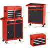 imageGRAFFY Rolling Tool Box w 5 Drawer Tool Chest wRemovable Storage Cabinet Tool Box Organizer w 4 Wheels ampamp Lock Bar Tool Cart for Warehouse Tool Room Mechanics Garage