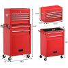 imageGRAFFY Rolling Tool Chest w6 DrawersMetal Tool Storage Cabinet w4 Hooks ampamp Universal Casters Toolbox Organizer wLock for GarageWarehouse BlackRed