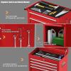 imageGRAFFY Rolling Tool Chest w6 DrawersMetal Tool Storage Cabinet w4 Hooks ampamp Universal Casters Toolbox Organizer wLock for GarageWarehouse BlackRed