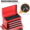 imageGRAFFY Rolling Tool Chest w6 DrawersMetal Tool Storage Cabinet w4 Hooks ampamp Universal Casters Toolbox Organizer wLock for GarageWarehouse BlackRed