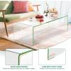 imageGlass Coffee Table for Living Room 425quot x 20quot x 14quot Living Room Tables UShape Clear Coffee Table w 047quot Tempered Glass Minimalist End Table wRounded Edges for Waiting Room Clear