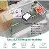 imageGlass Coffee Table for Living Room 425quot x 20quot x 14quot Living Room Tables UShape Clear Coffee Table w 047quot Tempered Glass Minimalist End Table wRounded Edges for Waiting Room Clear