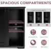 imageGraffy Kitchen Sideboard Storage Buffet Cabinet W 2 Sliding Doors ampamp Adjustable Shelf Wooden Buffet Table for Stack or SidetoSide Use for Living Room Entryway 42quot x 13quot x 245quot Antique WhiteBlack