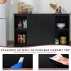 imageGraffy Kitchen Sideboard Storage Buffet Cabinet W 2 Sliding Doors ampamp Adjustable Shelf Wooden Buffet Table for Stack or SidetoSide Use for Living Room Entryway 42quot x 13quot x 245quot Antique WhiteBlack
