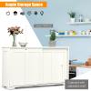 imageGraffy Kitchen Sideboard Storage Buffet Cabinet W 2 Sliding Doors ampamp Adjustable Shelf Wooden Buffet Table for Stack or SidetoSide Use for Living Room Entryway 42quot x 13quot x 245quot Antique WhiteCream White