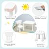imageKids Table and Chairs2 Chairs Included 3 Piece Lightweight Plastic Children Activity Table for Preschool Kindergarten Playroom Easy Clean Toddler Furniture Set for Ages 17 PinkWhite