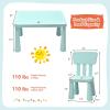 imageKids Table and Chairs2 Chairs Included 3 Piece Lightweight Plastic Children Activity Table for Preschool Kindergarten Playroom Easy Clean Toddler Furniture Set for Ages 17 PinkGreen