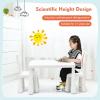 imageKids Table and Chairs2 Chairs Included 3 Piece Lightweight Plastic Children Activity Table for Preschool Kindergarten Playroom Easy Clean Toddler Furniture Set for Ages 17 PinkWhite