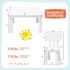 imageKids Table and Chairs2 Chairs Included 3 Piece Lightweight Plastic Children Activity Table for Preschool Kindergarten Playroom Easy Clean Toddler Furniture Set for Ages 17 PinkWhite