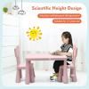 imageKids Table and Chairs2 Chairs Included 3 Piece Lightweight Plastic Children Activity Table for Preschool Kindergarten Playroom Easy Clean Toddler Furniture Set for Ages 17 PinkPink