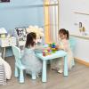 imageKids Table and Chairs2 Chairs Included 3 Piece Lightweight Plastic Children Activity Table for Preschool Kindergarten Playroom Easy Clean Toddler Furniture Set for Ages 17 PinkGreen