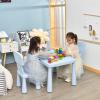 imageKids Table and Chairs2 Chairs Included 3 Piece Lightweight Plastic Children Activity Table for Preschool Kindergarten Playroom Easy Clean Toddler Furniture Set for Ages 17 PinkBlue