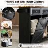 imageKitchen Island with Storage 42D Mobile Breakfast Bar Table wDrop Leaf TowelSpice Rack 2 Drawers ampamp Storage Cabinet Large Rolling Kitchen Cart with Trash Can Cabinet White ampamp NaturalBlack  Natural