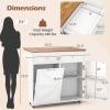 imageKitchen Island with Storage 42D Mobile Breakfast Bar Table wDrop Leaf TowelSpice Rack 2 Drawers ampamp Storage Cabinet Large Rolling Kitchen Cart with Trash Can Cabinet White ampamp NaturalWhite  Natural