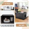 imageLitter Box Enclosure Wooden Litter Box Furniture wDouble Doors ampamp Removable Divider Hidden Cat Washroom Storage Bench for Large Cat Kitty Cat Cabinet for Bedroom Living Room BlackBlack