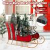 imageMetal Santa Sleigh Christmas Santa Sleigh Basket w 2Tier Storage Shelf Big Loading Area for Gifts Reindeer Outdoor Decoration for Indoor Holiday Decor Lawn Yard Home Pets Trailer PartyClassic