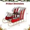 imageMetal Santa Sleigh Christmas Santa Sleigh Basket w 2Tier Storage Shelf Big Loading Area for Gifts Reindeer Outdoor Decoration for Indoor Holiday Decor Lawn Yard Home Pets Trailer PartyClassic