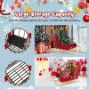 imageMetal Santa Sleigh Christmas Santa Sleigh Basket w 2Tier Storage Shelf Big Loading Area for Gifts Reindeer Outdoor Decoration for Indoor Holiday Decor Lawn Yard Home Pets Trailer PartyClassic