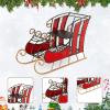 imageMetal Santa Sleigh Christmas Santa Sleigh Basket w 2Tier Storage Shelf Big Loading Area for Gifts Reindeer Outdoor Decoration for Indoor Holiday Decor Lawn Yard Home Pets Trailer PartyClassic