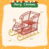 imageMetal Santa Sleigh Christmas Santa Sleigh Basket w 2Tier Storage Shelf Big Loading Area for Gifts Reindeer Outdoor Decoration for Indoor Holiday Decor Lawn Yard Home Pets Trailer PartyHollow