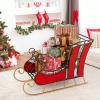 imageMetal Santa Sleigh Christmas Santa Sleigh Basket w 2Tier Storage Shelf Big Loading Area for Gifts Reindeer Outdoor Decoration for Indoor Holiday Decor Lawn Yard Home Pets Trailer PartyClassic