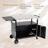 imageOutdoor Grill Cart Table wStainless Steel Top 220 LBS Kitchen Island Table wStorage Foldable Side Table Movable Pizza Oven Stand on Wheels BBQ Table for Outside Grill 50quot x 20quot Black