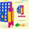 imageOversized 4 in a Row Connect Game Set wStorage Carrying Bag Extra Large 4toScore Game w 42 Ring Toss ampamp QuickRelease SliderIndoor Outdoor Large Yard Games wStable Base for Kids Adults FamilyDark Blue  Red