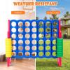 imageOversized 4 in a Row Connect Game Set wStorage Carrying Bag Extra Large 4toScore Game w 42 Ring Toss ampamp QuickRelease SliderIndoor Outdoor Large Yard Games wStable Base for Kids Adults FamilyDark Blue  Red