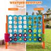 imageOversized 4 in a Row Connect Game Set wStorage Carrying Bag Extra Large 4toScore Game w 42 Ring Toss ampamp QuickRelease SliderIndoor Outdoor Large Yard Games wStable Base for Kids Adults FamilyBlue  Orange