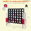 imageOversized 4 in a Row Connect Game Set wStorage Carrying Bag Extra Large 4toScore Game w 42 Ring Toss ampamp QuickRelease SliderIndoor Outdoor Large Yard Games wStable Base for Kids Adults FamilyDark Blue  White