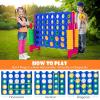 imageOversized 4 in a Row Connect Game Set wStorage Carrying Bag Extra Large 4toScore Game w 42 Ring Toss ampamp QuickRelease SliderIndoor Outdoor Large Yard Games wStable Base for Kids Adults FamilyDark Blue  Red