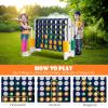 imageOversized 4 in a Row Connect Game Set wStorage Carrying Bag Extra Large 4toScore Game w 42 Ring Toss ampamp QuickRelease SliderIndoor Outdoor Large Yard Games wStable Base for Kids Adults FamilyDark Blue  Gray