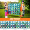 imageOversized 4 in a Row Connect Game Set wStorage Carrying Bag Extra Large 4toScore Game w 42 Ring Toss ampamp QuickRelease SliderIndoor Outdoor Large Yard Games wStable Base for Kids Adults FamilyBlue  Orange