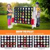 imageOversized 4 in a Row Connect Game Set wStorage Carrying Bag Extra Large 4toScore Game w 42 Ring Toss ampamp QuickRelease SliderIndoor Outdoor Large Yard Games wStable Base for Kids Adults FamilyDark Blue  White