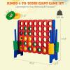 imageOversized 4 in a Row Connect Game Set wStorage Carrying Bag Extra Large 4toScore Game w 42 Ring Toss ampamp QuickRelease SliderIndoor Outdoor Large Yard Games wStable Base for Kids Adults FamilyRed  Dark Blue