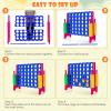 imageOversized 4 in a Row Connect Game Set wStorage Carrying Bag Extra Large 4toScore Game w 42 Ring Toss ampamp QuickRelease SliderIndoor Outdoor Large Yard Games wStable Base for Kids Adults FamilyDark Blue  Red