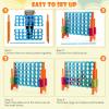imageOversized 4 in a Row Connect Game Set wStorage Carrying Bag Extra Large 4toScore Game w 42 Ring Toss ampamp QuickRelease SliderIndoor Outdoor Large Yard Games wStable Base for Kids Adults FamilyBlue  Orange
