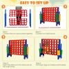 imageOversized 4 in a Row Connect Game Set wStorage Carrying Bag Extra Large 4toScore Game w 42 Ring Toss ampamp QuickRelease SliderIndoor Outdoor Large Yard Games wStable Base for Kids Adults FamilyRed  Dark Blue