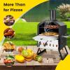 imagePizza Oven 2Tier Mini Pizza Maker Countertop with 12quot Pizza Stone Removable Cooking Rack ampamp Folding Legs Stainless Steel Pizza Oven Outdoor ampamp Indoor Use for Home Camping BBQ