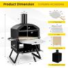 imagePizza Oven 2Tier Mini Pizza Maker Countertop with 12quot Pizza Stone Removable Cooking Rack ampamp Folding Legs Stainless Steel Pizza Oven Outdoor ampamp Indoor Use for Home Camping BBQ