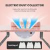imagePortable Manicure Table Foldable Nail Desk wElectric Residue Collector Bendable LED Lamp Removable Armrest Pad Lockable Wheels Foldable Nail Table wCarry Bag for Home Salon WhitePink