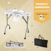 imagePortable Manicure Table Foldable Nail Desk wElectric Residue Collector Bendable LED Lamp Removable Armrest Pad Lockable Wheels Foldable Nail Table wCarry Bag for Home Salon WhiteWhite