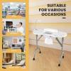 imagePortable Manicure Table Foldable Nail Desk wElectric Residue Collector Bendable LED Lamp Removable Armrest Pad Lockable Wheels Foldable Nail Table wCarry Bag for Home Salon WhiteWhite